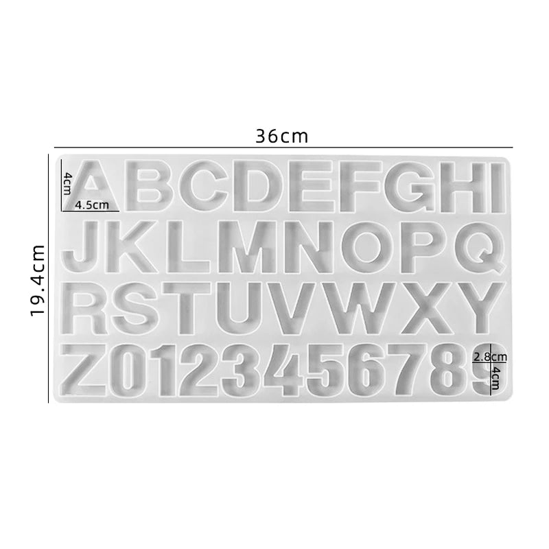 Alphabet Epoxy Resin Silicone Mold DIY Letter And Number Pendant Keychain Earring Jewelry Casting Mold