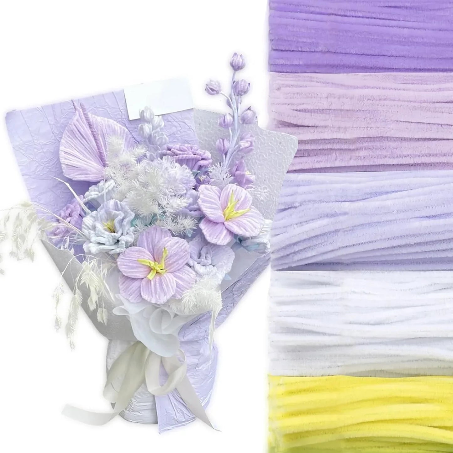 12 Inch Pipe Cleaners Chenille Stems 500 and 600 Piece Sets Bulk Craft Supplies for DIY Art Projects