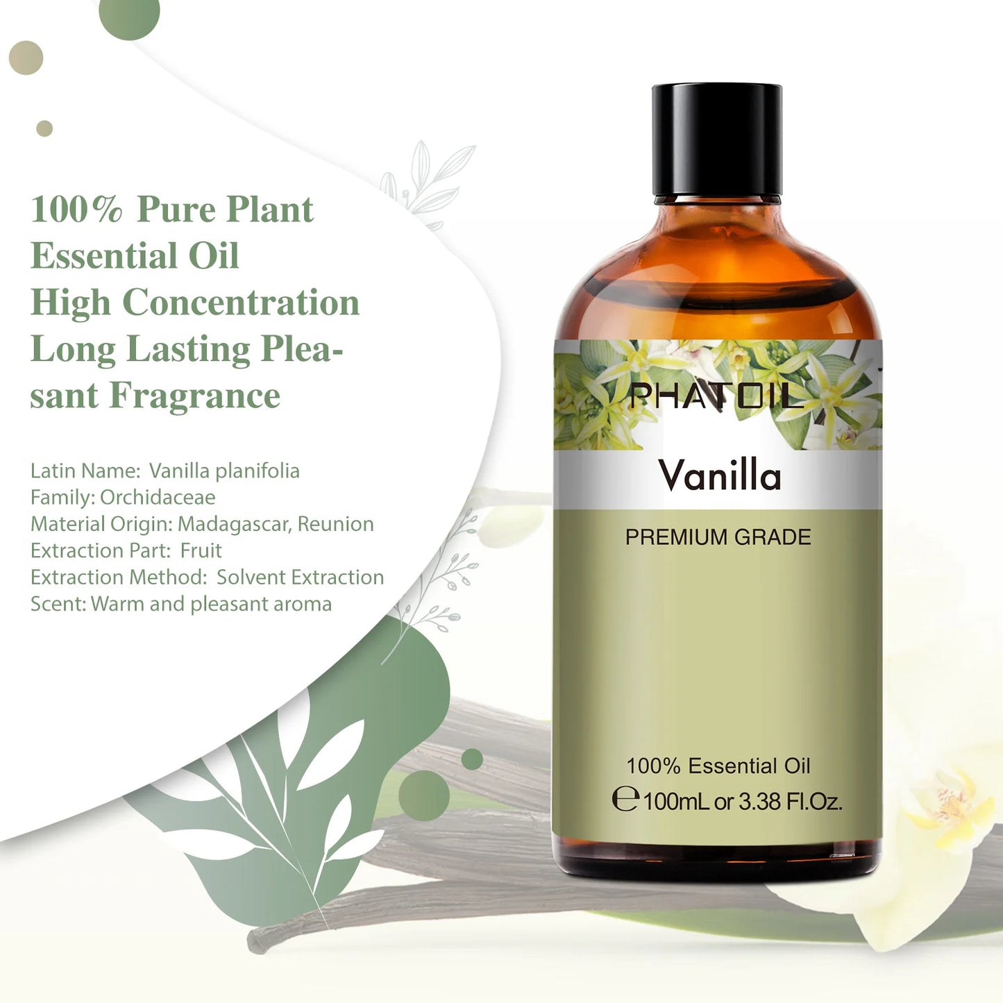 PHATOIL 100ML Copaiba Pure Essential Oils Helichrysum Neroli Australian Tea Tree Lemon Eucalyptus Turmeric Oregano Spearmint Oil