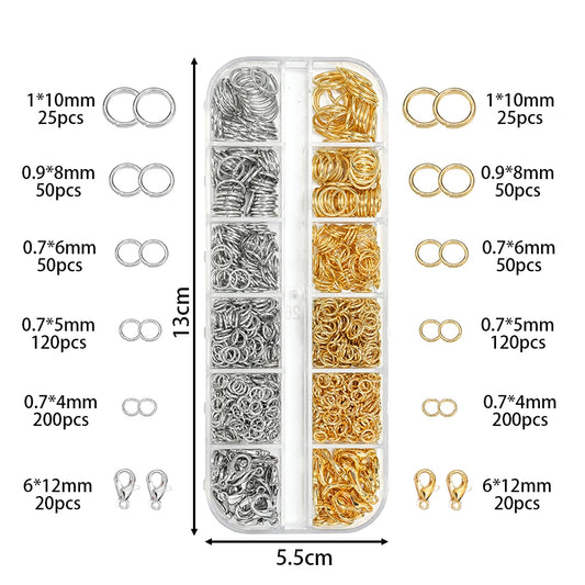 Premium 930 Pieces Jewelry Findings Kit Box With Jump Rings Lobster Clasps Pliers Tweezers For DIY Jewelry Making