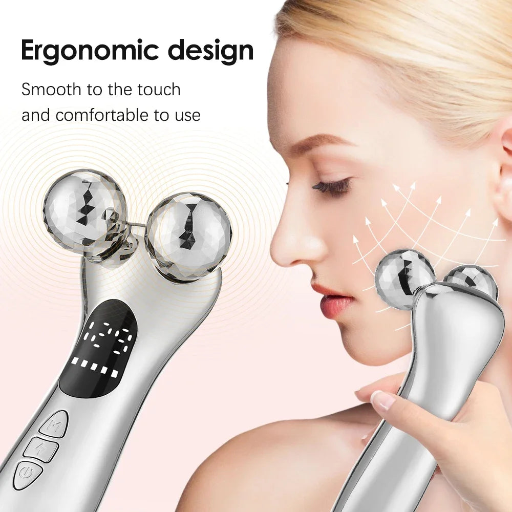 Electric Facial Slimming Roller EMS Microcurrent Beauty Instrument For Face Lift And Skin Tightening CE Certified