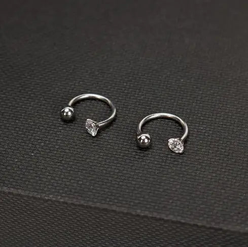 2PCS Stainless Steel Heart Cross Drop Earrings For Women Jewelry Set Helix Tragus Cartilage Daith Piercing