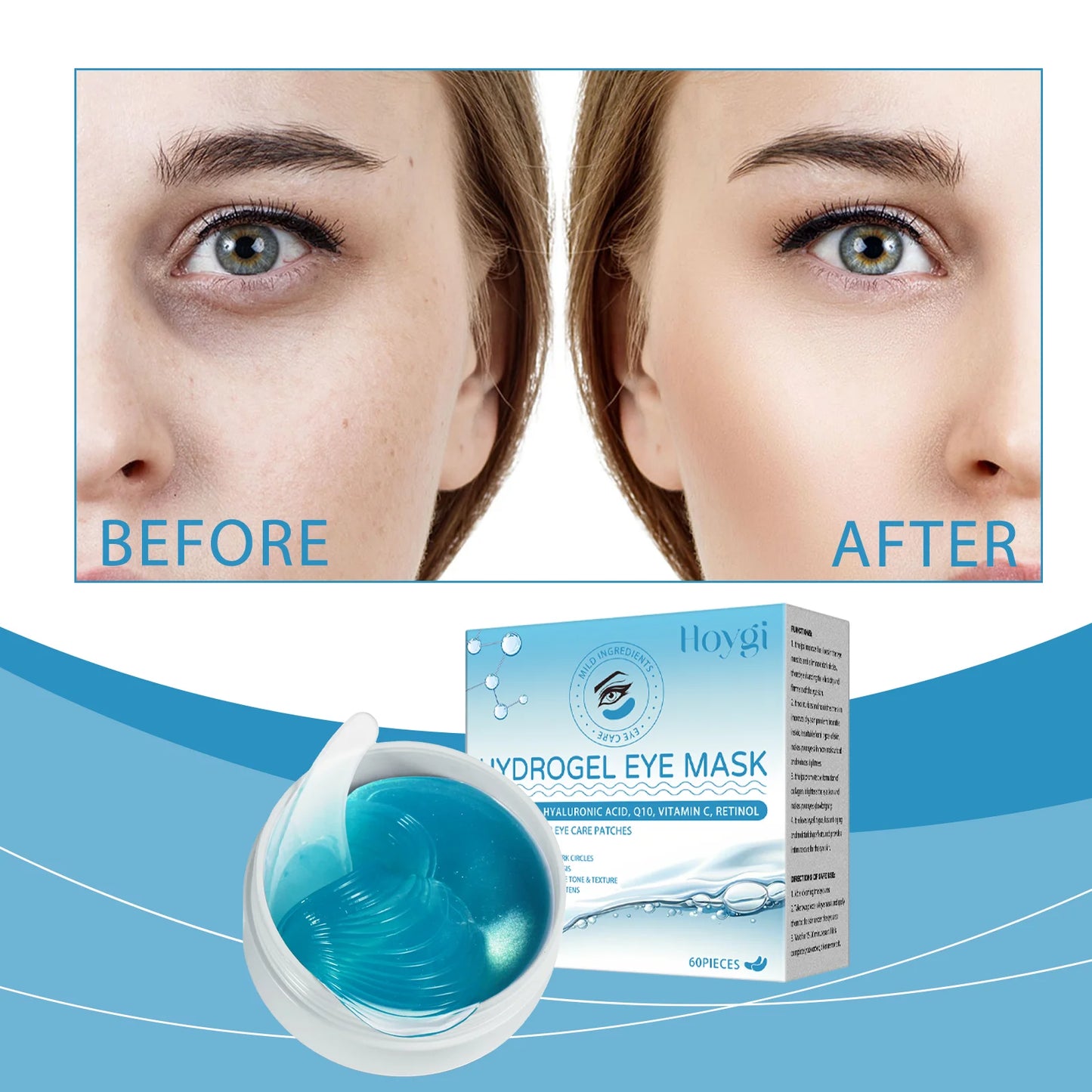 Hoygi Retinol Eye Mask Set 4 Pieces Hydrating Anti Wrinkle With Ceramide Hyaluronic Acid Ubiquinone