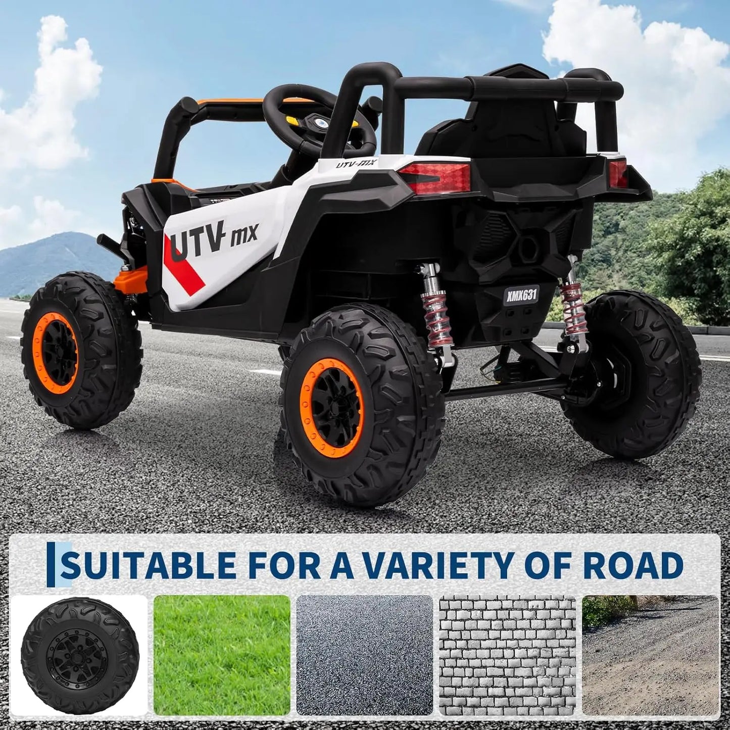 12V Kids Ride On Car UTV With Remote Control Switchable 4WD And 2WD Four Wheel Drive Electric Vehicle For Ages 3 To 8