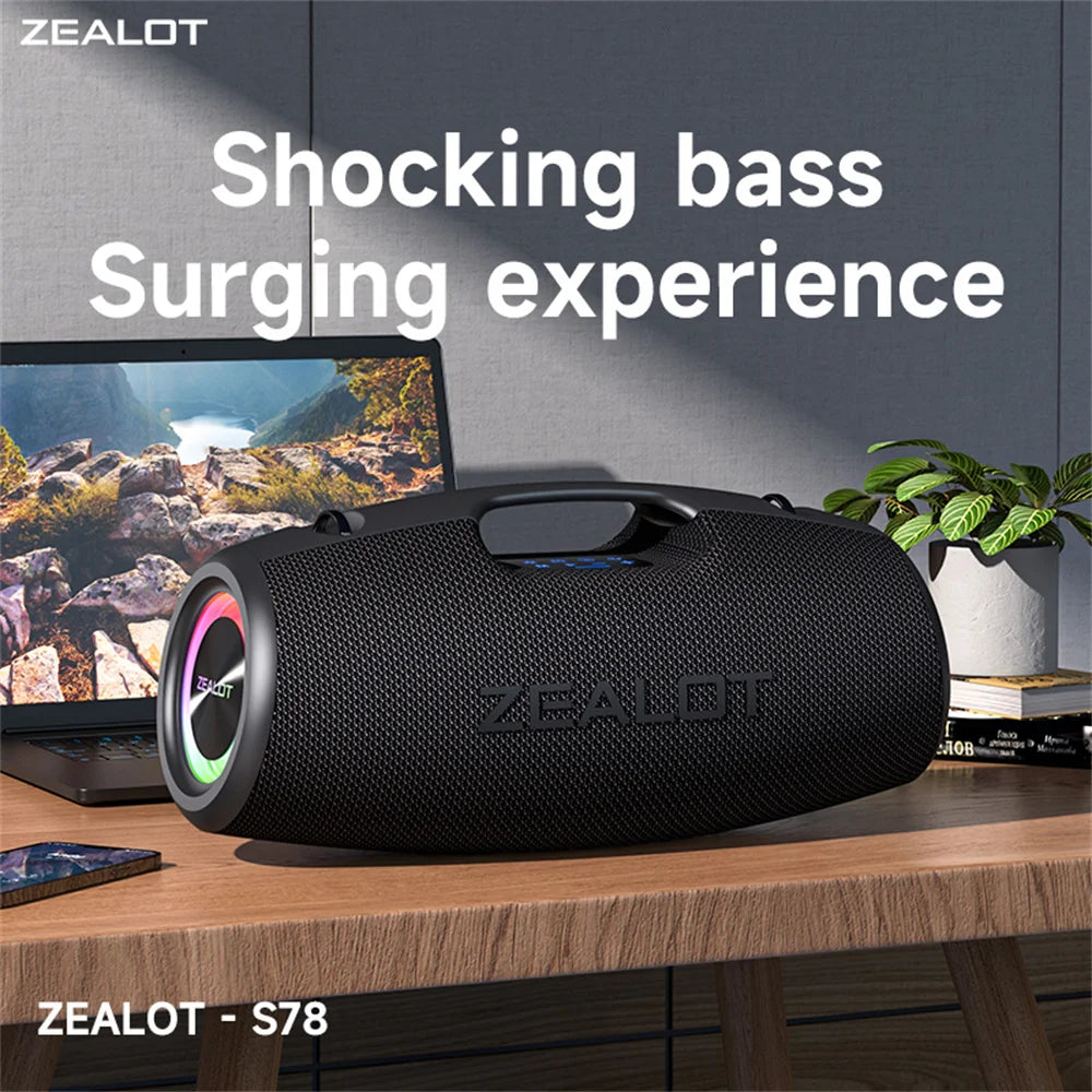Zealot-S78 120W Bluetooth Speaker with Deep Bass Hi Fi DSP Boost Outdoor Portable Sound