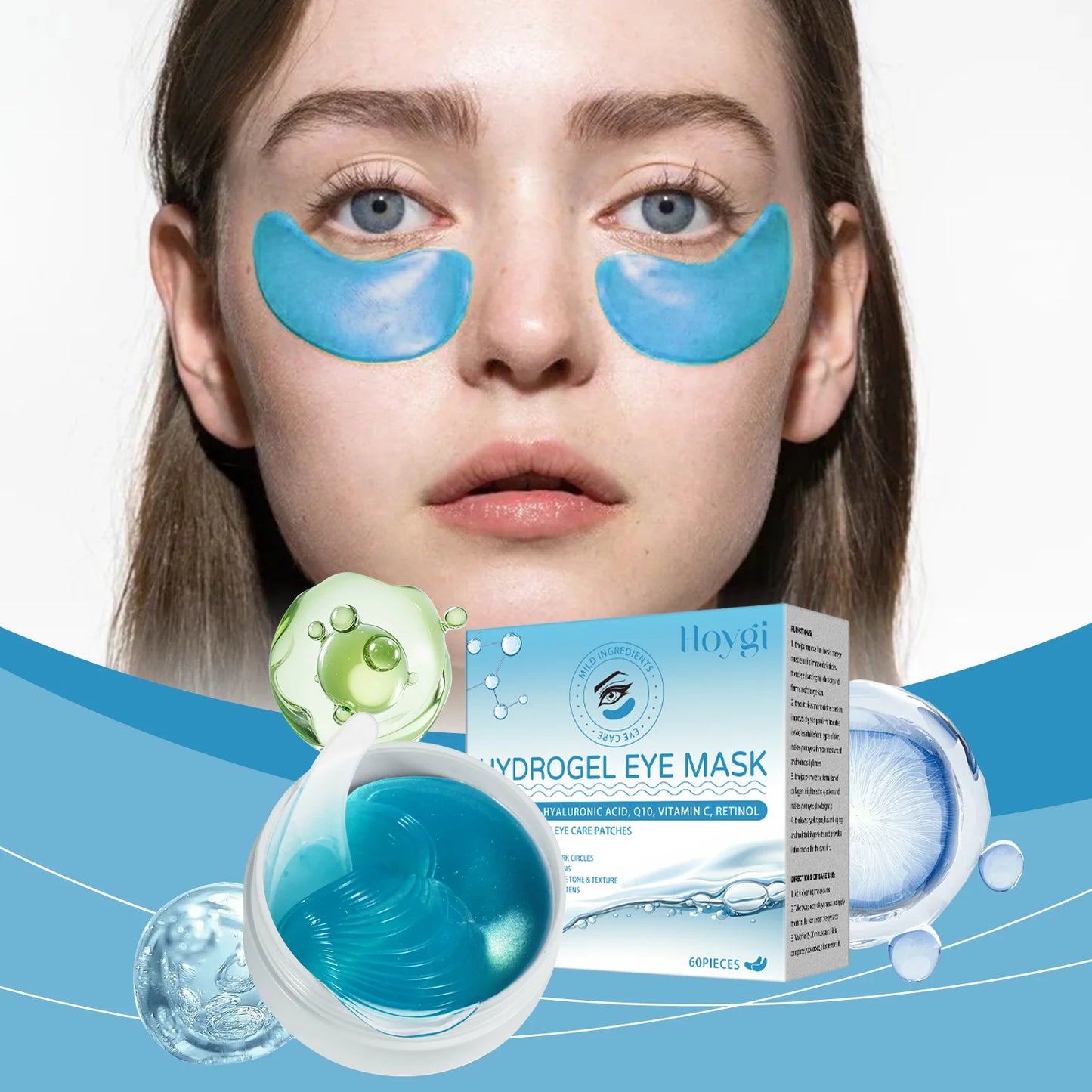 Hoygi Retinol Eye Mask Set 4 Pieces Hydrating Anti Wrinkle With Ceramide Hyaluronic Acid Ubiquinone