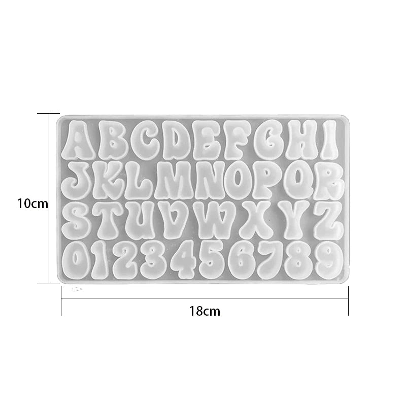 Alphabet Epoxy Resin Silicone Mold DIY Letter And Number Pendant Keychain Earring Jewelry Casting Mold