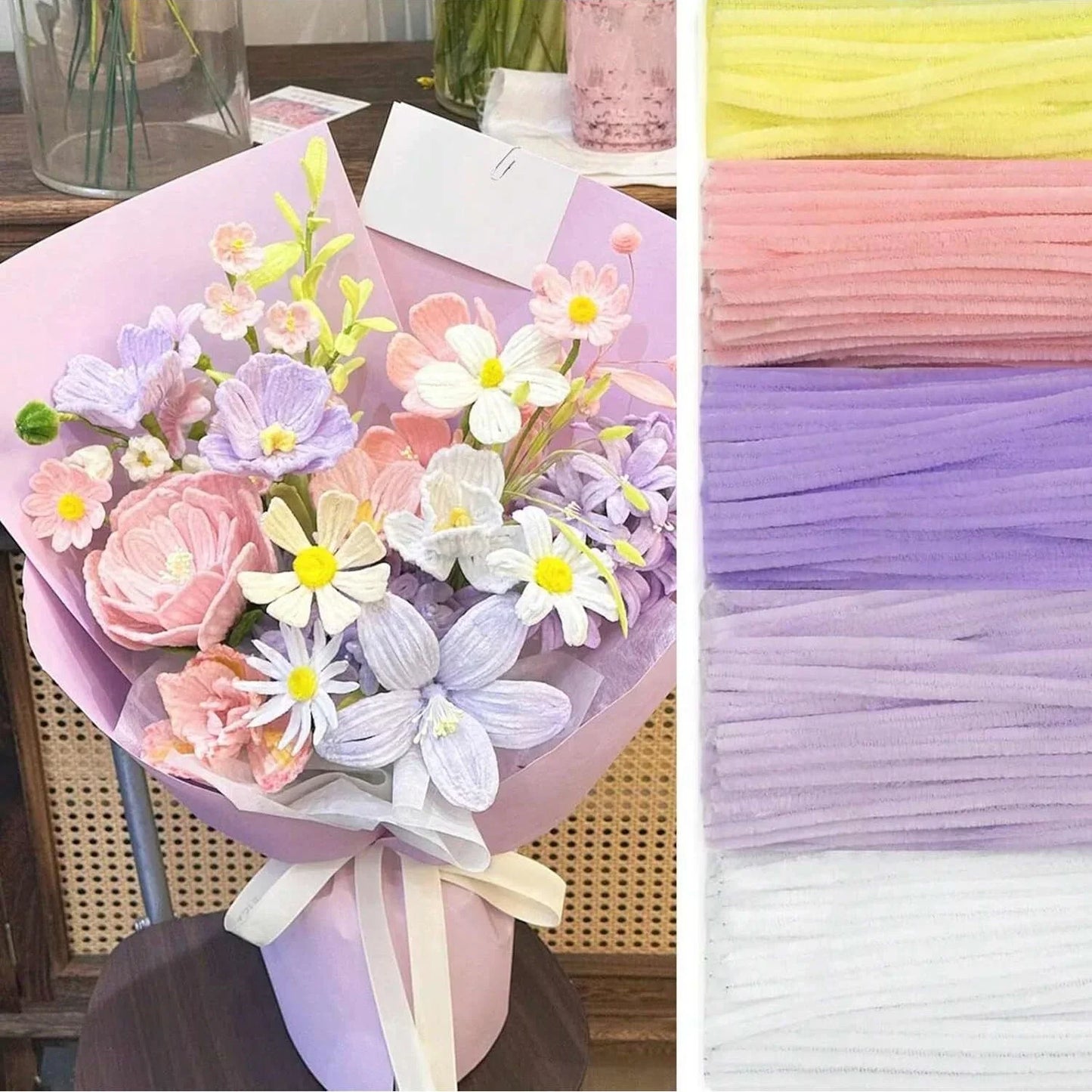 12 Inch Pipe Cleaners Chenille Stems 500 and 600 Piece Sets Bulk Craft Supplies for DIY Art Projects