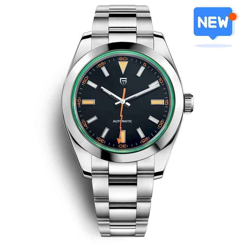 PAGANI DESIGN Men's Watches Luxury Automatic Watch for Men Green Glass Mechanical Watches AR Sapphire crystal Wristwatch Men