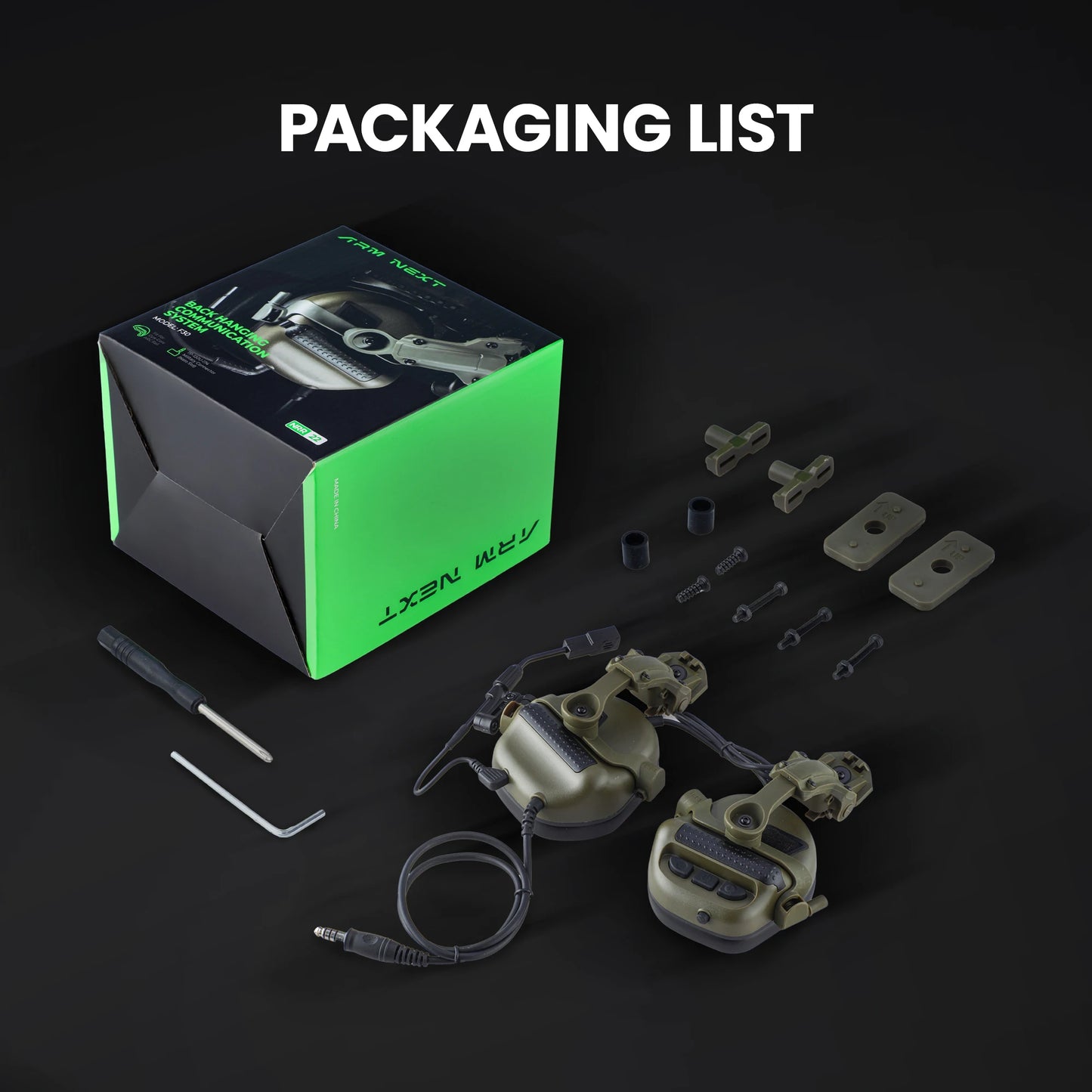 Arm Next Tactical Headset Helmet Version Without Pickup And Active Noise Reduction PTT Shooting Earphone