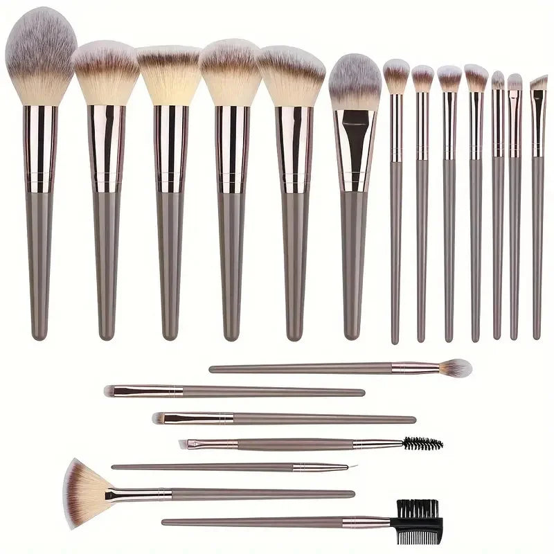3 To 20 Pcs Premium Makeup Brushes Set Soft Fluffy Synthetic Bristles For Foundation Eyeshadow Blush Kabuki Tools