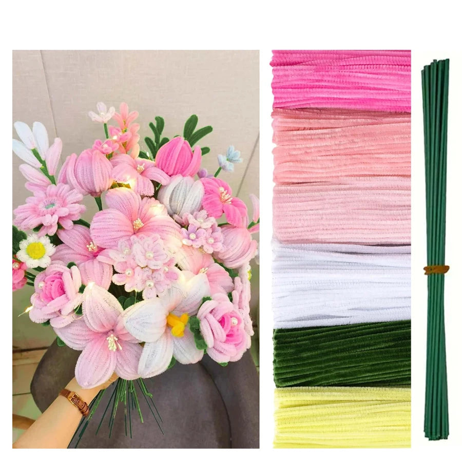 12 Inch Pipe Cleaners Chenille Stems 500 and 600 Piece Sets Bulk Craft Supplies for DIY Art Projects