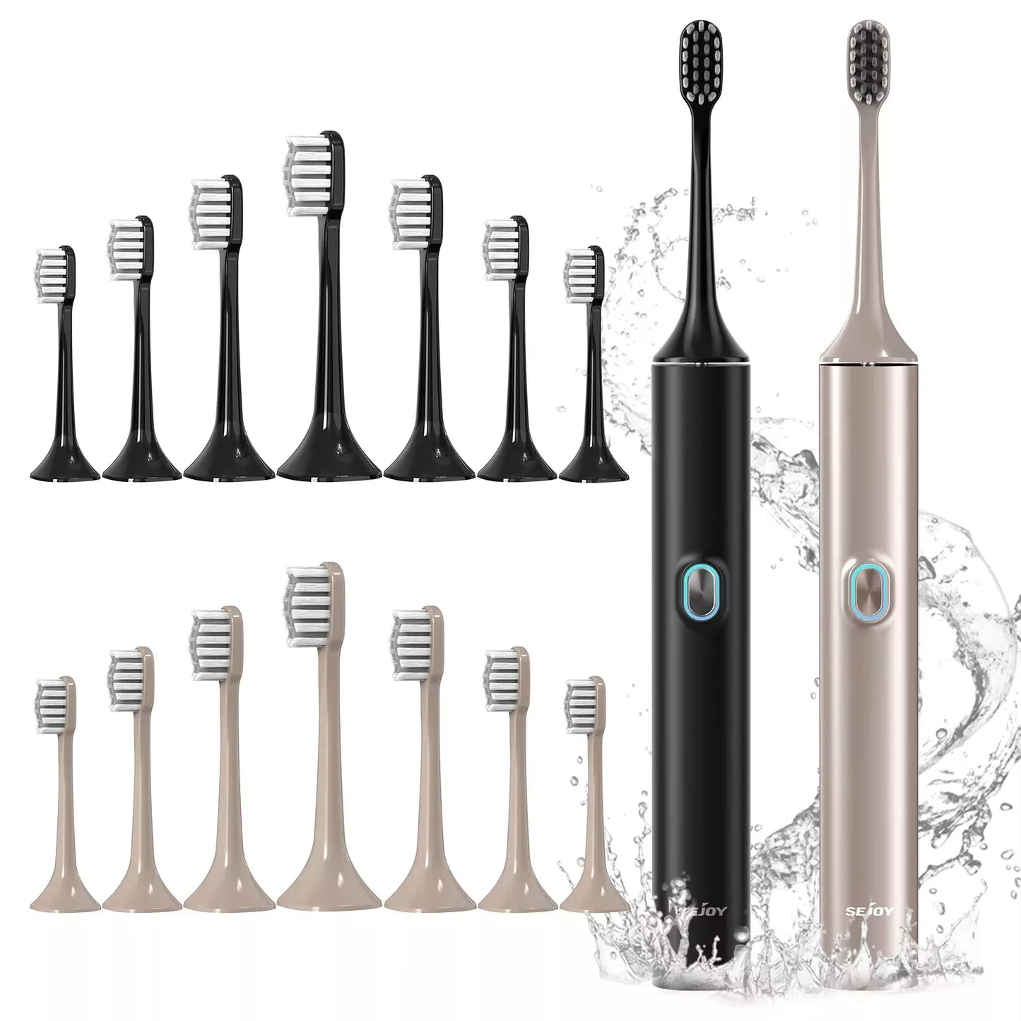 SEJOY Electric Toothbrush with 8 Brush Heads for Adults Rechargeable Toothbrush