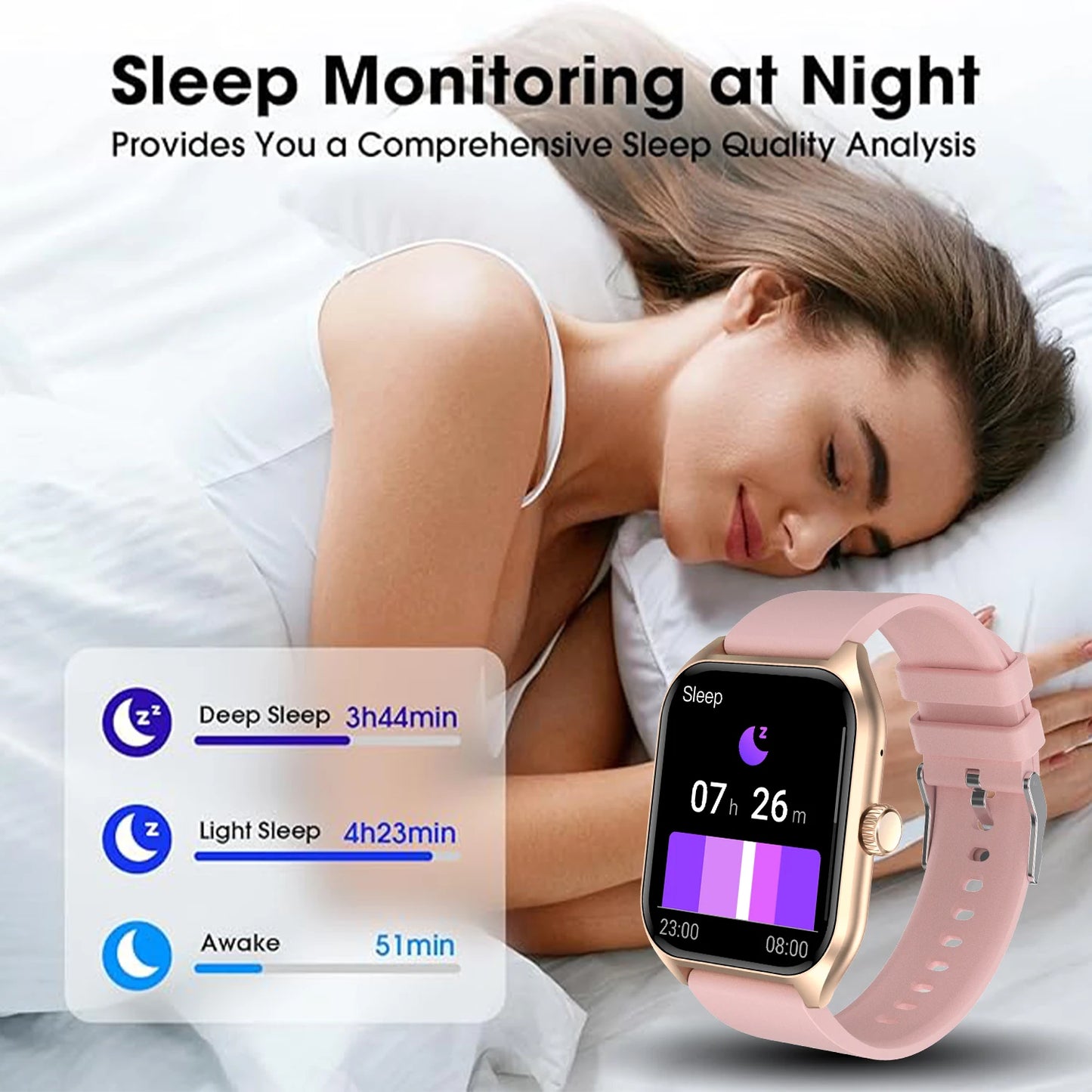 AI Voice Assistant Smartwatch 1.96 Inch Display Activity Tracker With 100 Sports Modes Sleep Tracking Heart Rate Monitor