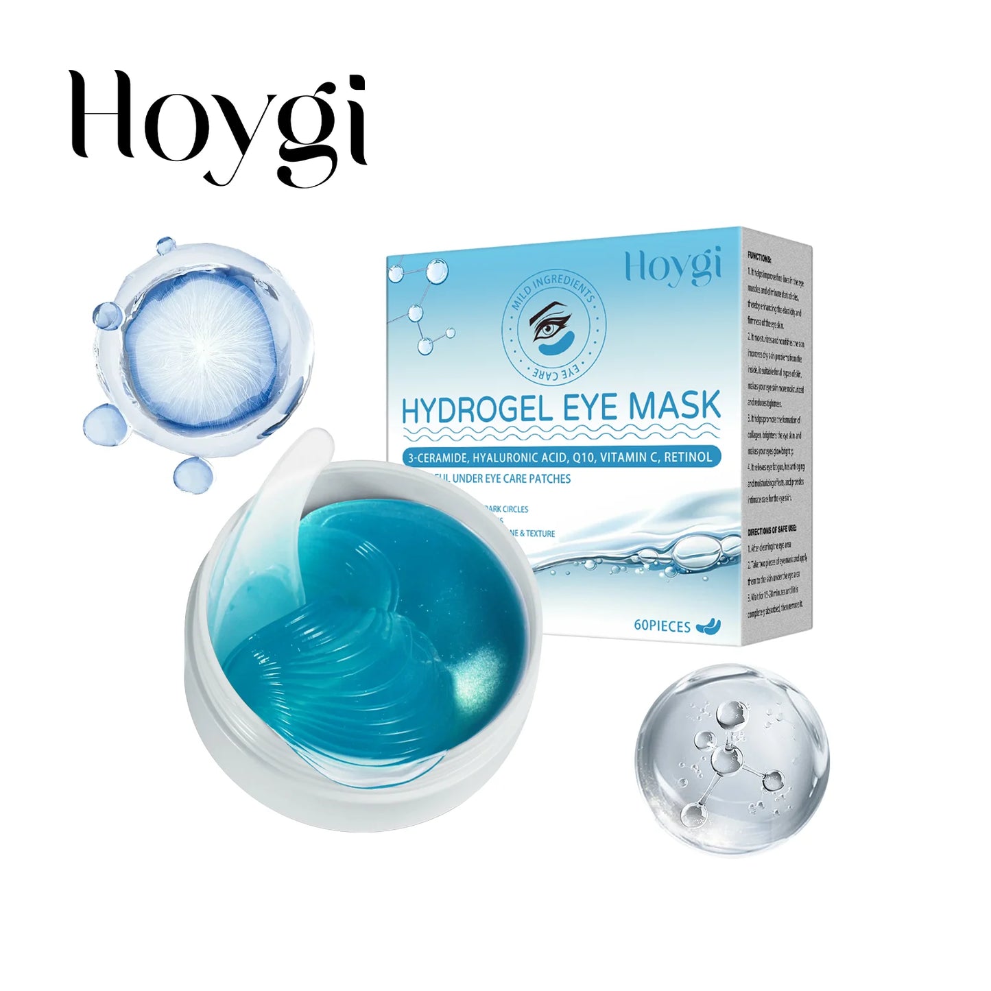 Hoygi Retinol Eye Mask Set 4 Pieces Hydrating Anti Wrinkle With Ceramide Hyaluronic Acid Ubiquinone