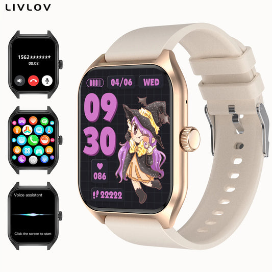 AI Voice Assistant Smartwatch 1.96 Inch Display Activity Tracker With 100 Sports Modes Sleep Tracking Heart Rate Monitor