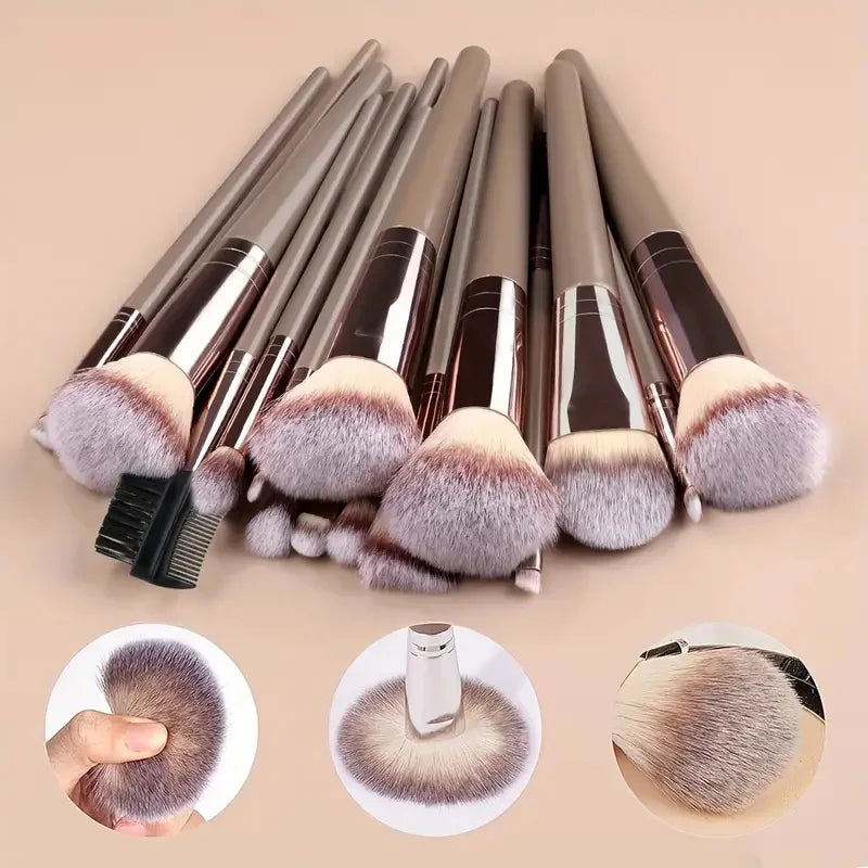 3 To 20 Pcs Premium Makeup Brushes Set Soft Fluffy Synthetic Bristles For Foundation Eyeshadow Blush Kabuki Tools