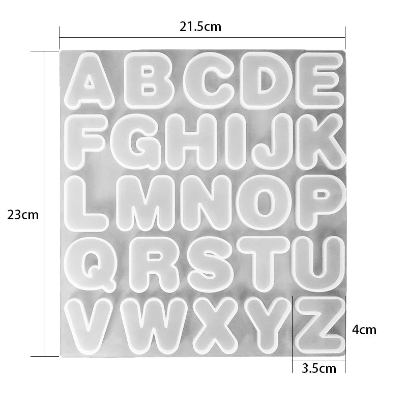 Alphabet Epoxy Resin Silicone Mold DIY Letter And Number Pendant Keychain Earring Jewelry Casting Mold