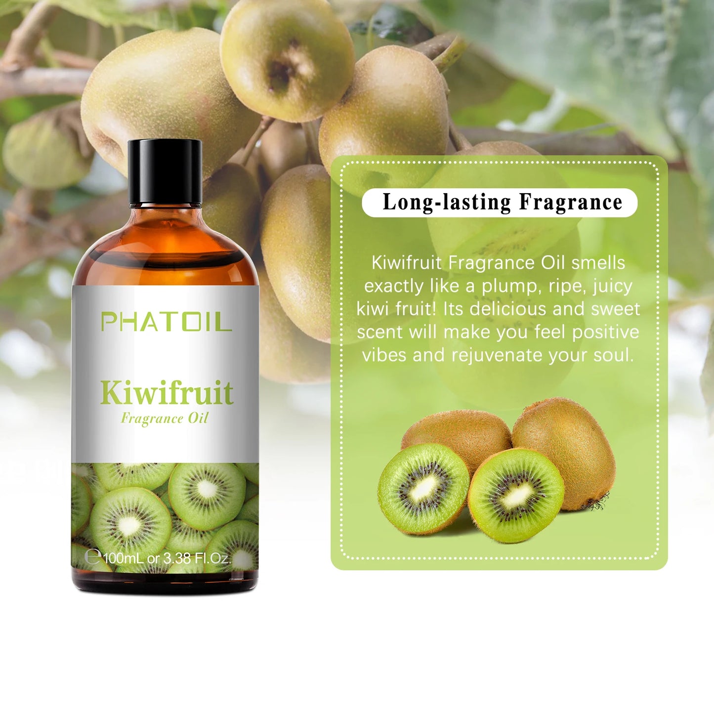 PHATOIL 100ML Fruit Fragrance Oil for Aroma Diffuser Candles Soap Making Coconut Vanilla Green Apple Cranberry Cucumber Melon