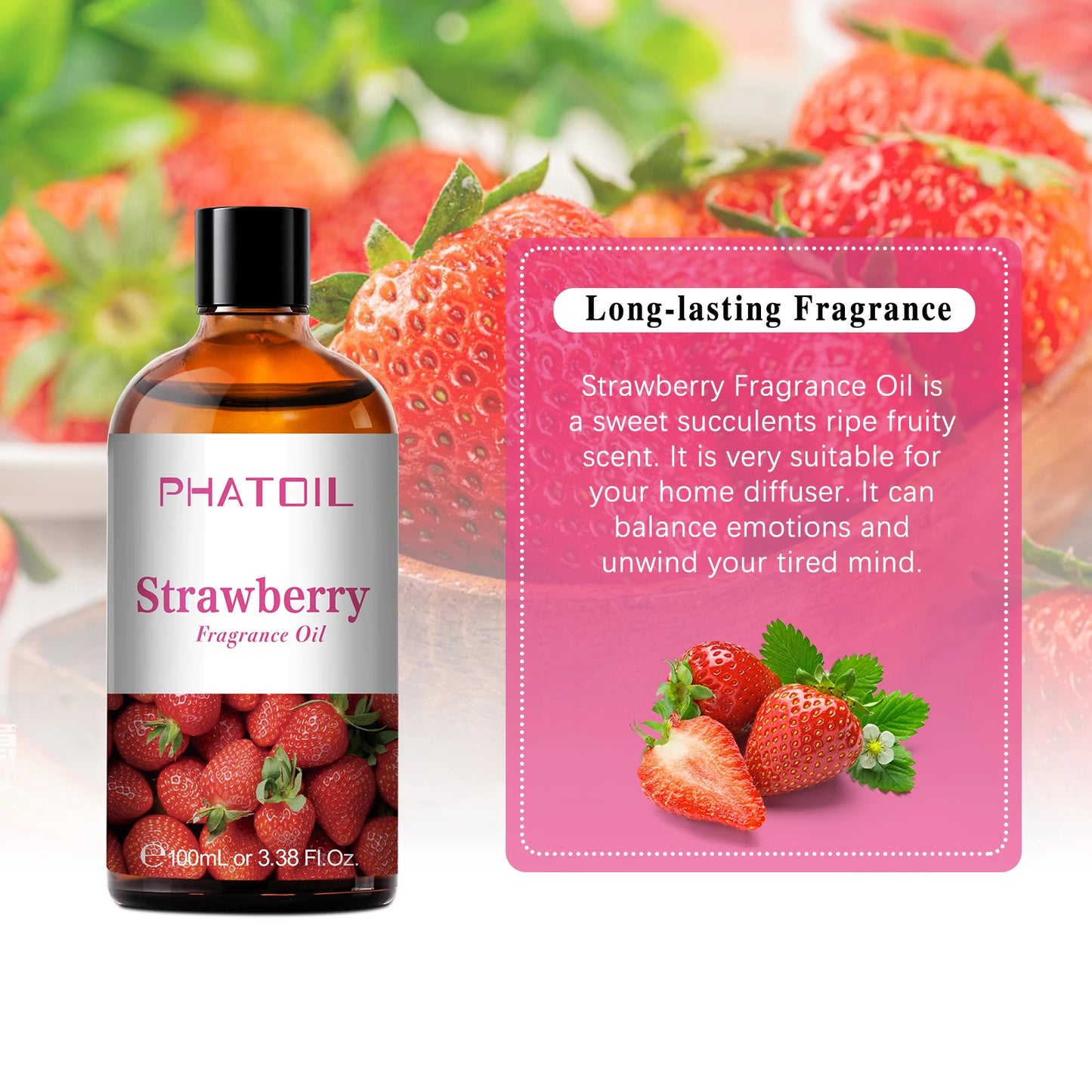 PHATOIL 100ML Fruit Fragrance Oil for Aroma Diffuser Candles Soap Making Coconut Vanilla Green Apple Cranberry Cucumber Melon
