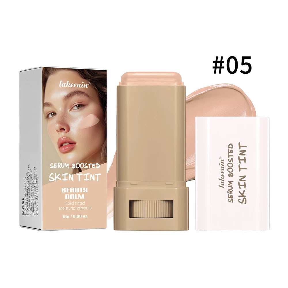 Lakerain Serum Boosted Skin Tint Foundation Stick Two Piece Set High Coverage Long Lasting Travel Concealer Makeup