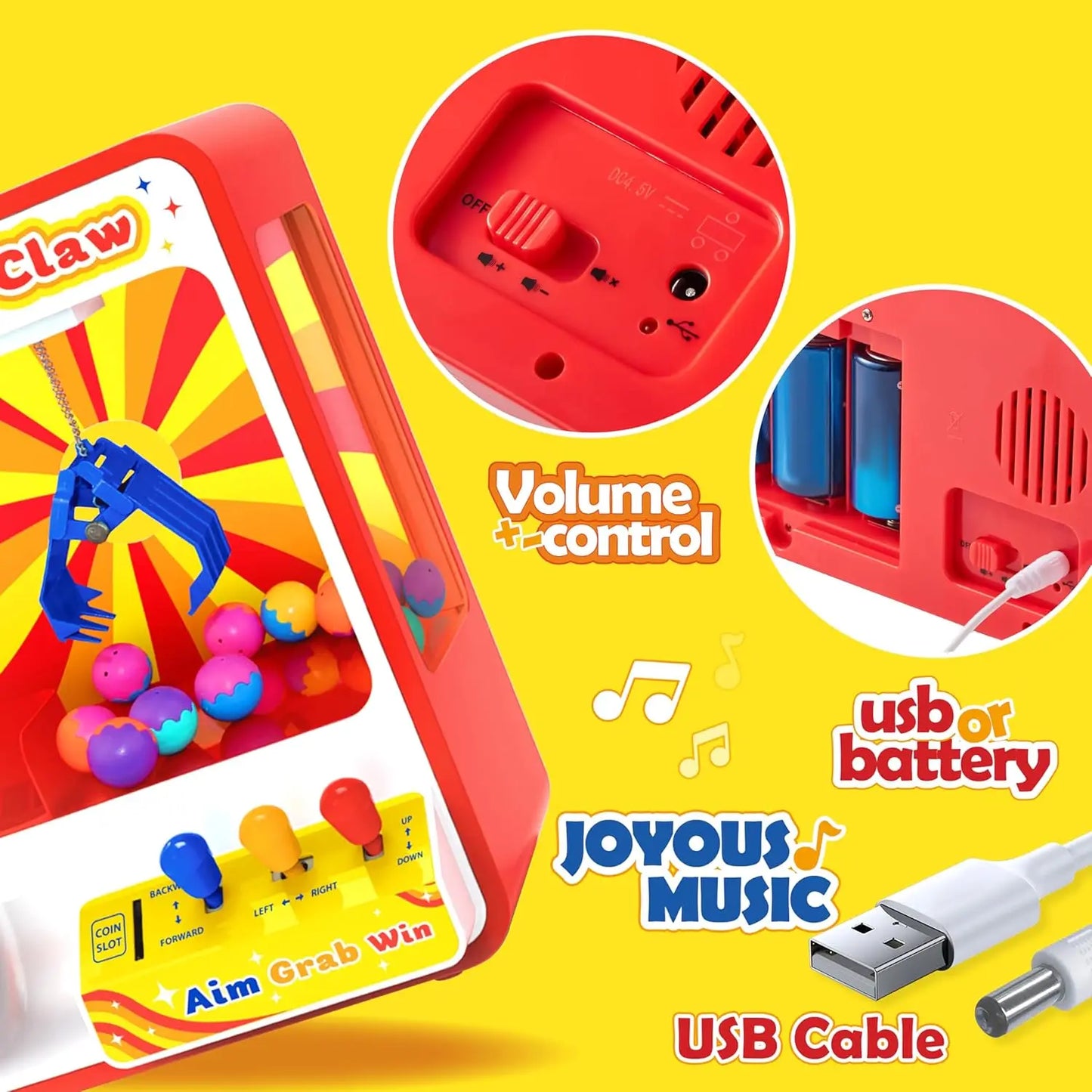 JOYFY Claw Machine Arcade Toy Kid Dispenser Toys Mini Vending Machine for Kids Perfect Christmas Birthday Big Gifts