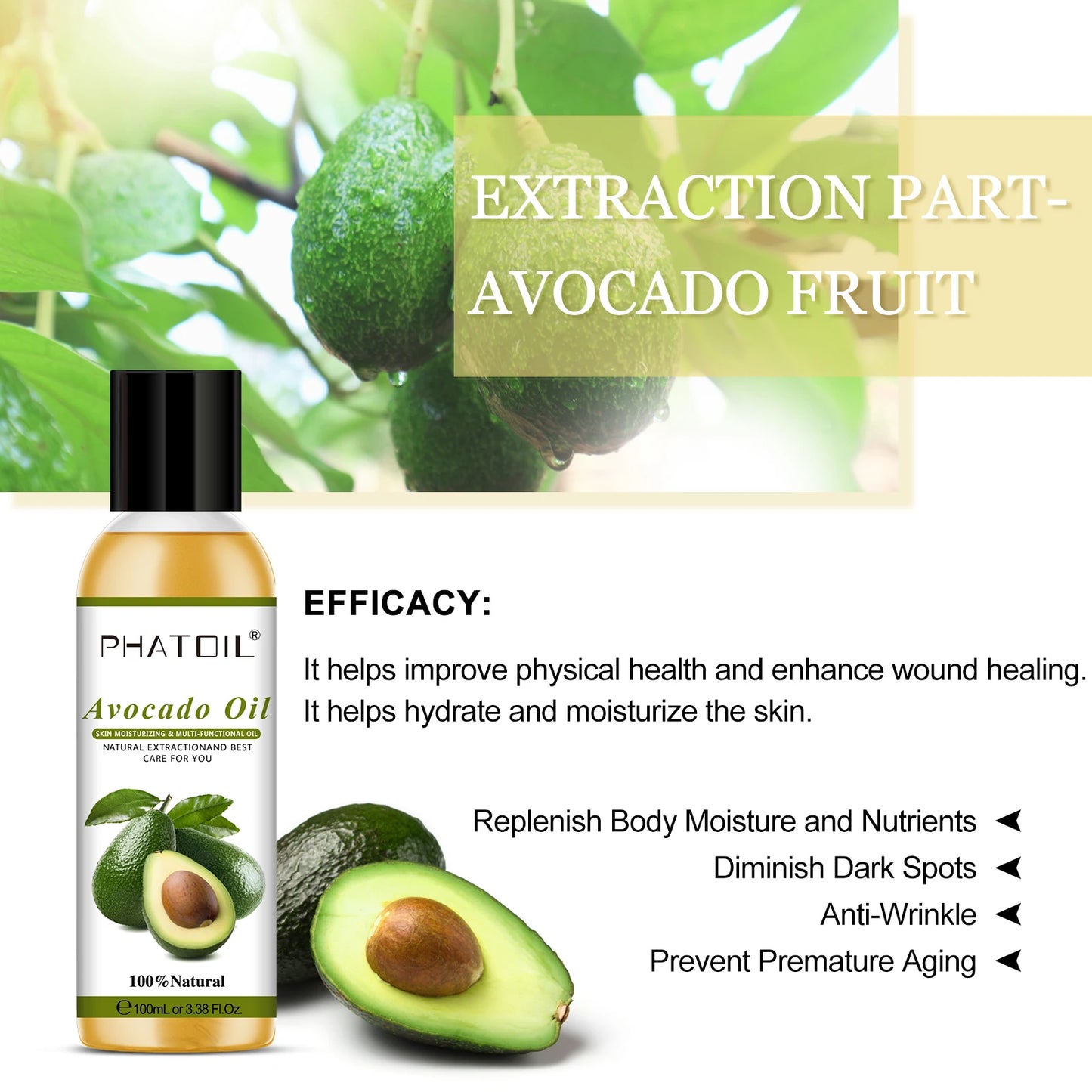 PHATOIL 100ML Copaiba Pure Essential Oils Helichrysum Neroli Australian Tea Tree Lemon Eucalyptus Turmeric Oregano Spearmint Oil