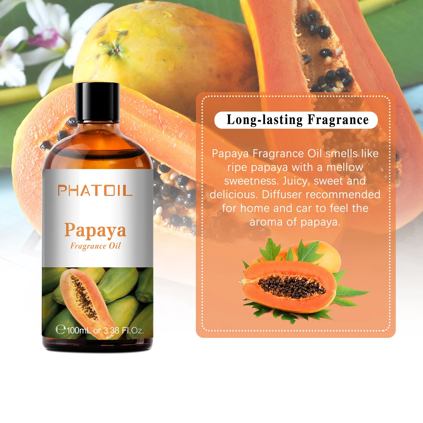 PHATOIL 100ML Fruit Fragrance Oil for Aroma Diffuser Candles Soap Making Coconut Vanilla Green Apple Cranberry Cucumber Melon