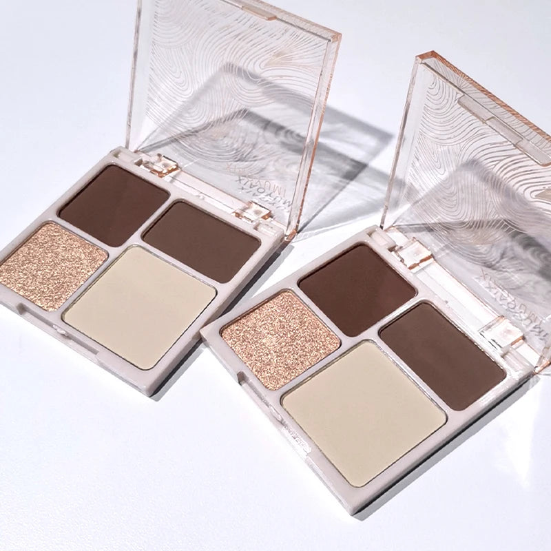 4 In 1 Multifunctional Palette Waterproof Contouring Highlighter Eyeshadow Nose Shadow Compact Portable Matte Finish