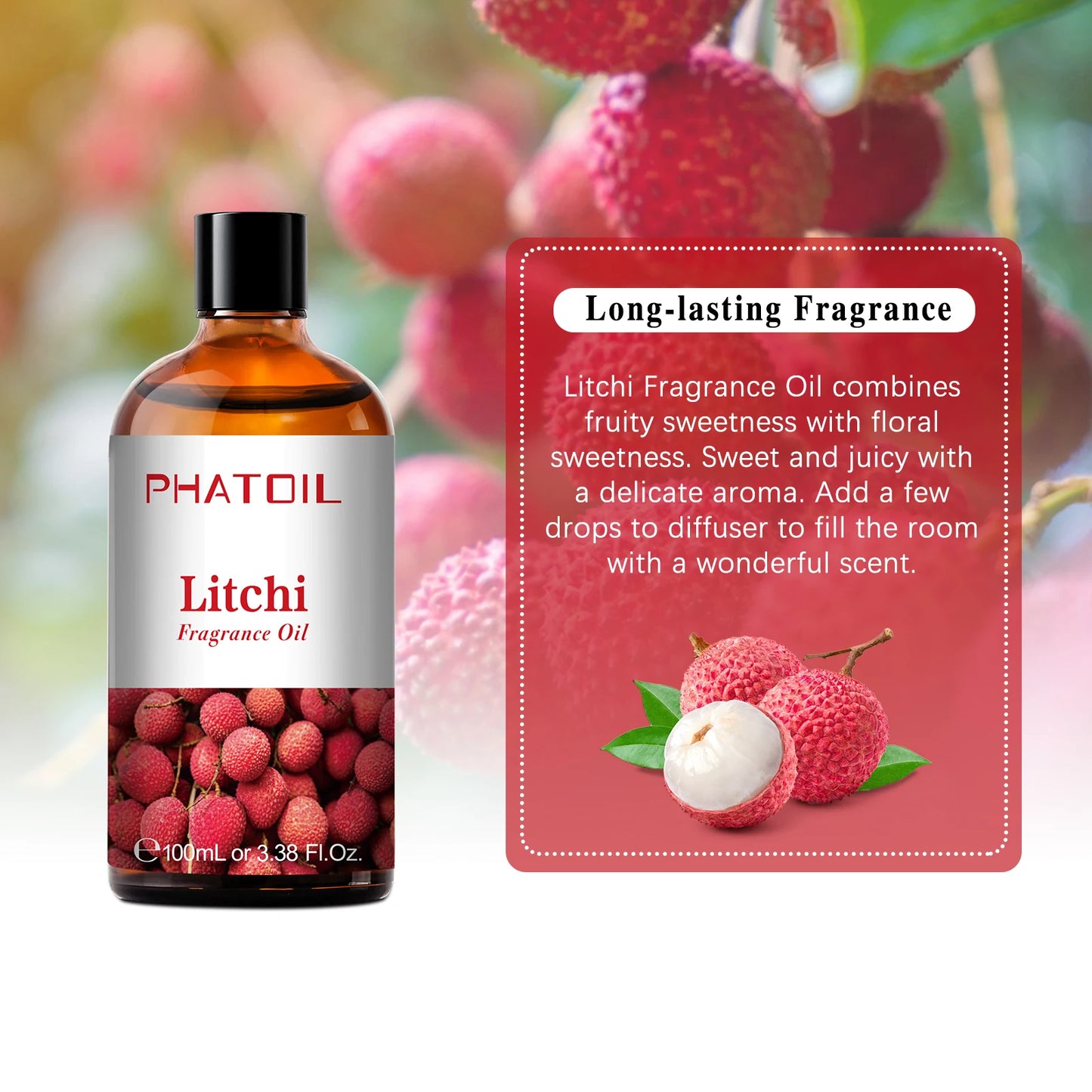 PHATOIL 100ML Fruit Fragrance Oil for Aroma Diffuser Candles Soap Making Coconut Vanilla Green Apple Cranberry Cucumber Melon