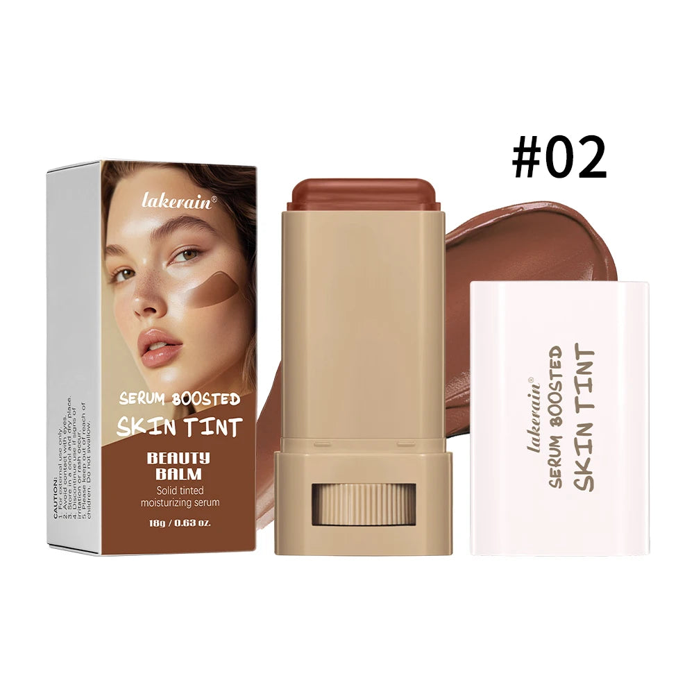 Lakerain Serum Boosted Skin Tint Foundation Stick Two Piece Set High Coverage Long Lasting Travel Concealer Makeup