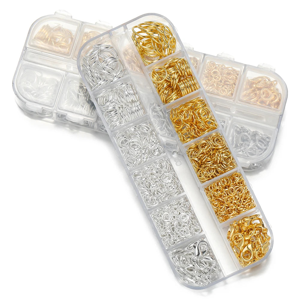 Premium 930 Pieces Jewelry Findings Kit Box With Jump Rings Lobster Clasps Pliers Tweezers For DIY Jewelry Making