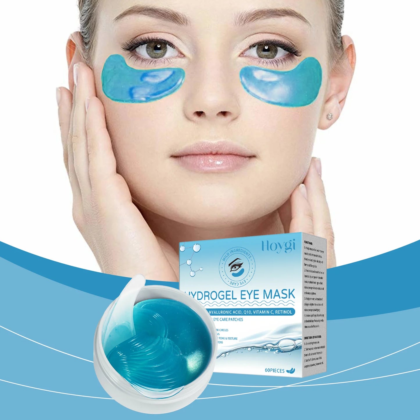 Hoygi Retinol Eye Mask Set 4 Pieces Hydrating Anti Wrinkle With Ceramide Hyaluronic Acid Ubiquinone