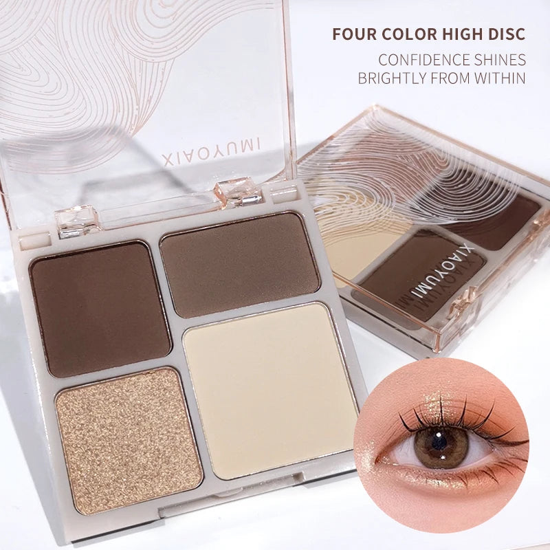 4 In 1 Multifunctional Palette Waterproof Contouring Highlighter Eyeshadow Nose Shadow Compact Portable Matte Finish