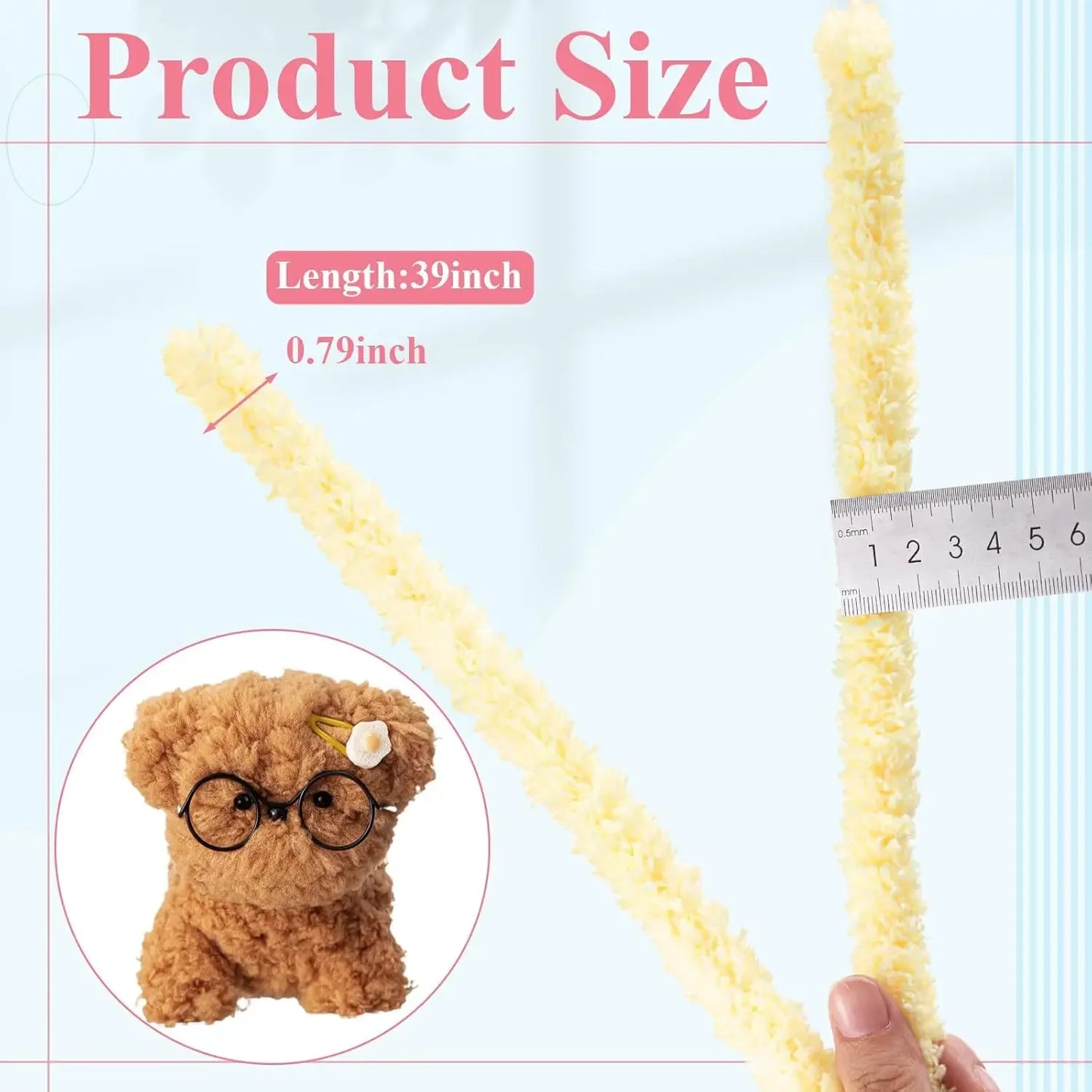 12 Pack 39 Inch Jumbo Colorful Pipe Cleaners Chenille Stems Coral Fleece Fur Bulk Craft Supplies Gifts