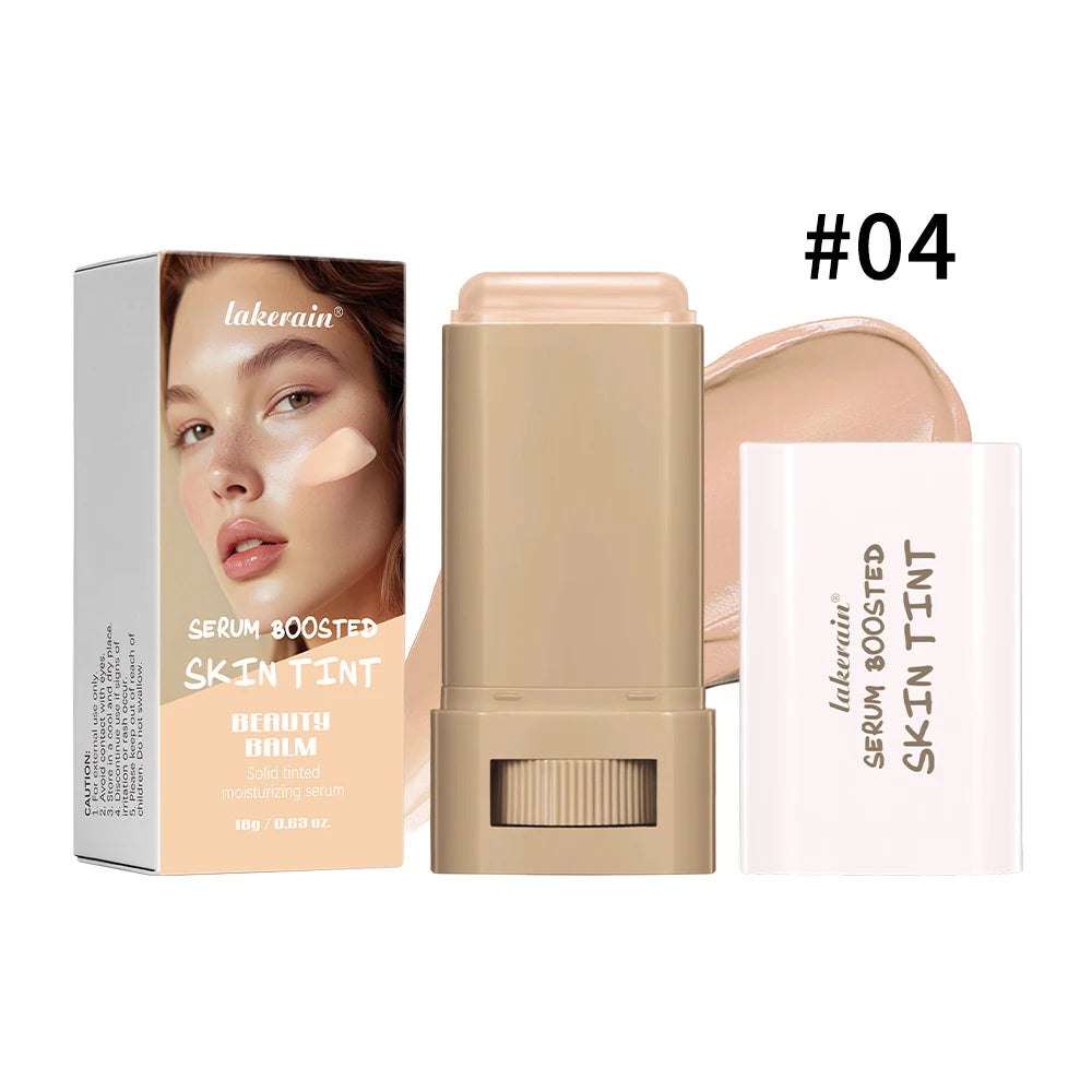 Lakerain Serum Boosted Skin Tint Foundation Stick Two Piece Set High Coverage Long Lasting Travel Concealer Makeup